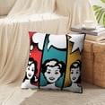thumbnail image 3 of LALILO Throw Pillow Covers Comic Books With Retro Girl Pop Art Comic Art Cushion Cover 18" x 18", 2 Pack, 3 of 6