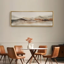 IDEA4WALL Extra Large Framed Canvas Print Wall Art Mountain Haze Abstract Landscape Illustrations Nature Scene Antique Retro Fine Art Oversized Artwork Relax/Calm for Living Room - 60"x20"