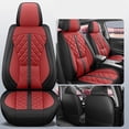 thumbnail image 3 of Full Set Car Seat Covers Compatible with Honda Ridgeline 2006-2014 Faux Leather Seat Cushion 2 Rows 5 Seats Waterproof Anti-Slip Automotive Interior Accessories (Black&Red), 3 of 8