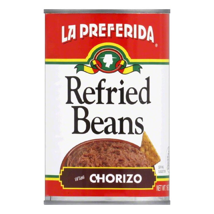 La Preferida Refried Beans Chorizo, 16 OZ (Pack of 12) by