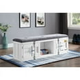 thumbnail image 4 of Acme Furniture Cargo Bench (Storage), Gray Fabric & White, 4 of 5
