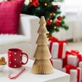 thumbnail image 5 of Handmade Folded Paper Christmas Tree With Pleated Texture Multi Tier Design For Tabletop Display And Seasonal Party Decor(Yellow-25cm), 5 of 5