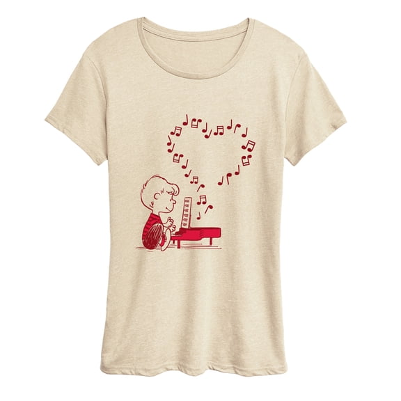 Peanuts - Schroeder Musical Hearts - Women's Short Sleeve Graphic T-Shirt