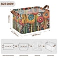 thumbnail image 7 of Yayeee Foldable Storage Basket for Shelves with Handles Set of 2 Waterproof Cloth Bins, Red Colorful Flowers with Dots, 7 of 7