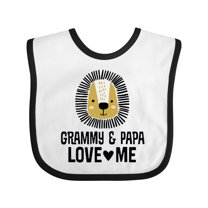 Inktastic Grammy and Papa Love Me Grandson Lion Boys Baby Bib