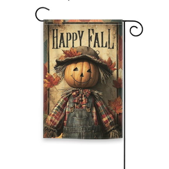 Hello Fall 18x12 Inch Durable Polyester Seasonal Garden Flag, Floral Welcome Banner, Double-Sided Outdoor Decor