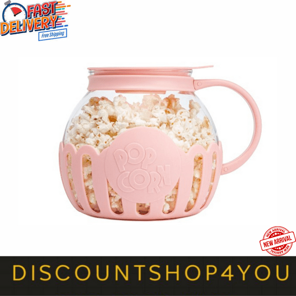 Paris Hilton Microwave Popcorn Popper, Dishwasher Safe, 3.3-Quart, Pink