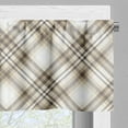 thumbnail image 5 of Ambesonne Beige Tan Valance & Curtain, Plaid in Pastel Nude Art, 55"x30", Off White Dark Mustard, 5 of 7