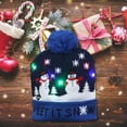 thumbnail image 3 of JUNTEX LED Christmas Hat Light Up Knitted Colorful Lights Snowman Ugly Hat Unisex Winter Sweater Beanie Cap New Year Holiday Party Decorations, 3 of 9