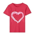 thumbnail image 4 of Lovskoo 2024 Womens Summer Tops Round Neck Short Sleeve Tunics Shirts Valentine's Day Heart Printed T-Shirt Top Top/Shirt Watermelon Red, 4 of 6