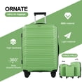 thumbnail image 3 of Travelhouse 3 Piece Hardshell Luggage Set Hardside Lightweight Suitcase with Lock Spinner Wheels and 2 Packing Cubes.(Green), 3 of 7