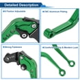 thumbnail image 4 of Palancas de freno y embrague largas únicas para Honda CB919 2002-2007, palanca de freno ajustable en 6 posiciones, aleación de aluminio verde, 1 par, 4 of 6