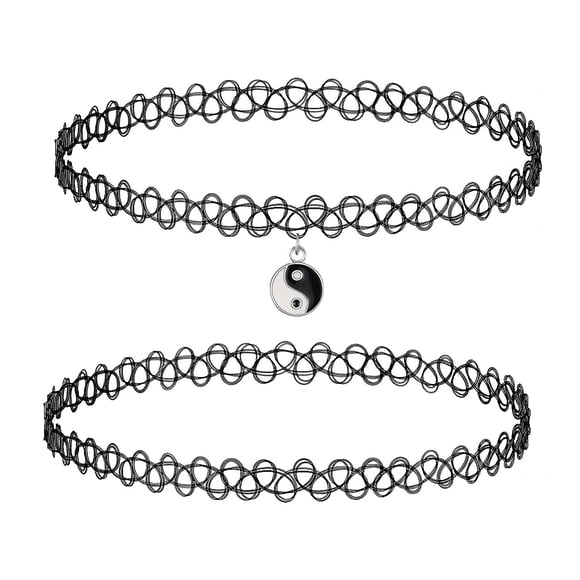 BodyJ4You Set de 2 collares choker elásticos estilo tatuaje