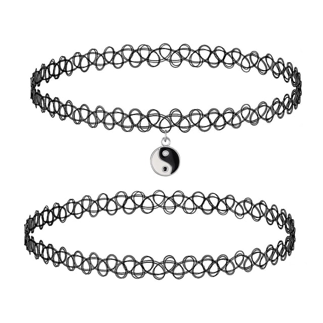 BodyJ4You Set de 2 collares choker elásticos estilo tatuaje