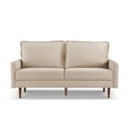 thumbnail image 6 of 69" Beige Velvet and Dark Brown Sofa, 6 of 7