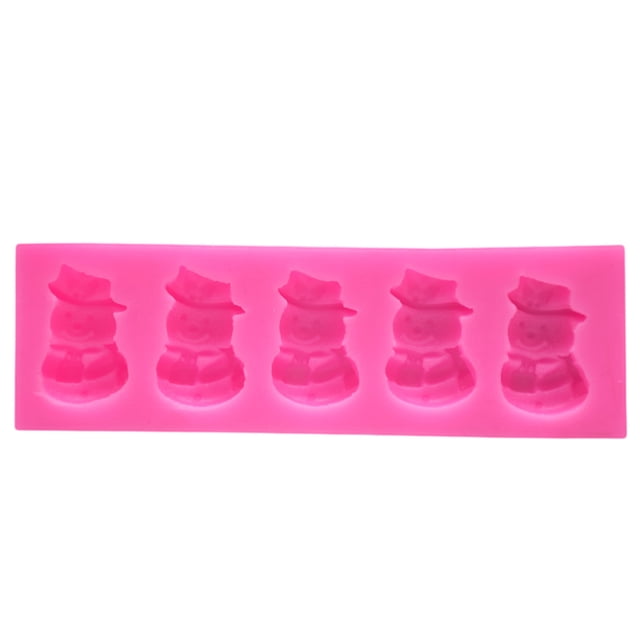 1 Pc Adorable Fondant Mold Snowman Cake Mold Eco-friendly DIY Mold (Rosy)