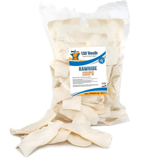 123 Treats Rawhide Chips for Dogs (3 PoundsLarge) Quality Bulk Dog