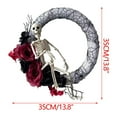 thumbnail image 4 of Halloween Wreath - Scary Skeleton Decoration for Front Door 138" - for Outdoor and Indoor Halloween Festivities, 4 of 7