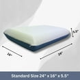 thumbnail image 2 of QQbed Essentials Memory Foam Bed Pillow for Pressure Relief, Adaptive Memory Foam Pillow with Washable Knit Cover, Standard, 24 x 16 in x 5.5 in, White / Blue, 2 of 6