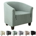thumbnail image 2 of AIGIA Club Chair Slipcover Stretch Soft Jacquard Tub Chair Cover Round Barrel Chair Covers Non Slip Armchair Covers, 2 of 10
