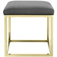 thumbnail image 5 of Modern Deco Contemporary Urban Design Living Room Lounge Club Lobby Accent Chair Ottoman, Velvet Fabric Metal Steel, Gold Gray, 5 of 5