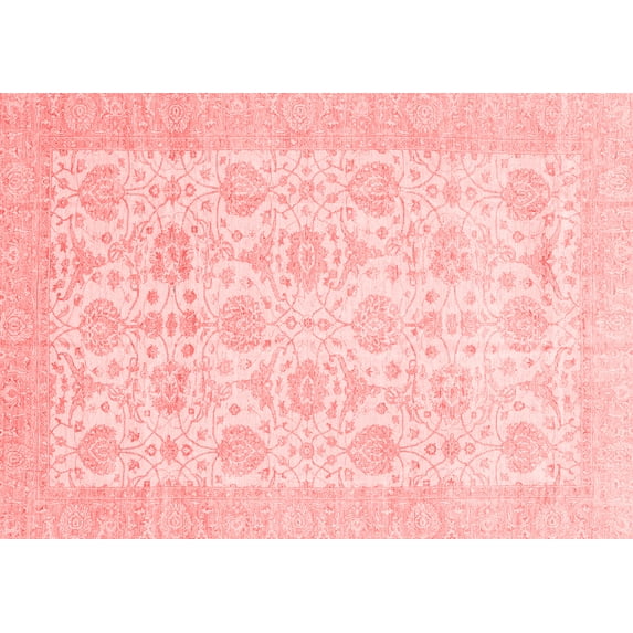 Ahgly Company Machine Washable Indoor Rectangle Abstract Red Modern Area Rugs, 8' x 10'
