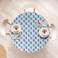 thumbnail image 4 of Ambesonne Octopus Fitted Round Tablecloth, Polygonal Animal Design, 36"- 40" Diameter, Blue Purple White, 4 of 5