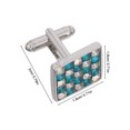 thumbnail image 2 of EXHUMKY 2Ud Cufflinks Para Con Zirconia Colorida Y Cuadrado Para Eventos Formales, 2 of 8