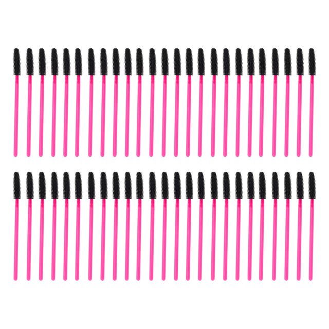 Ofertas Únicas 50 Pcs Cepillo de Pestañas de Silicona Conveniente para Baño Rosa Rojo de Plástico Silicona