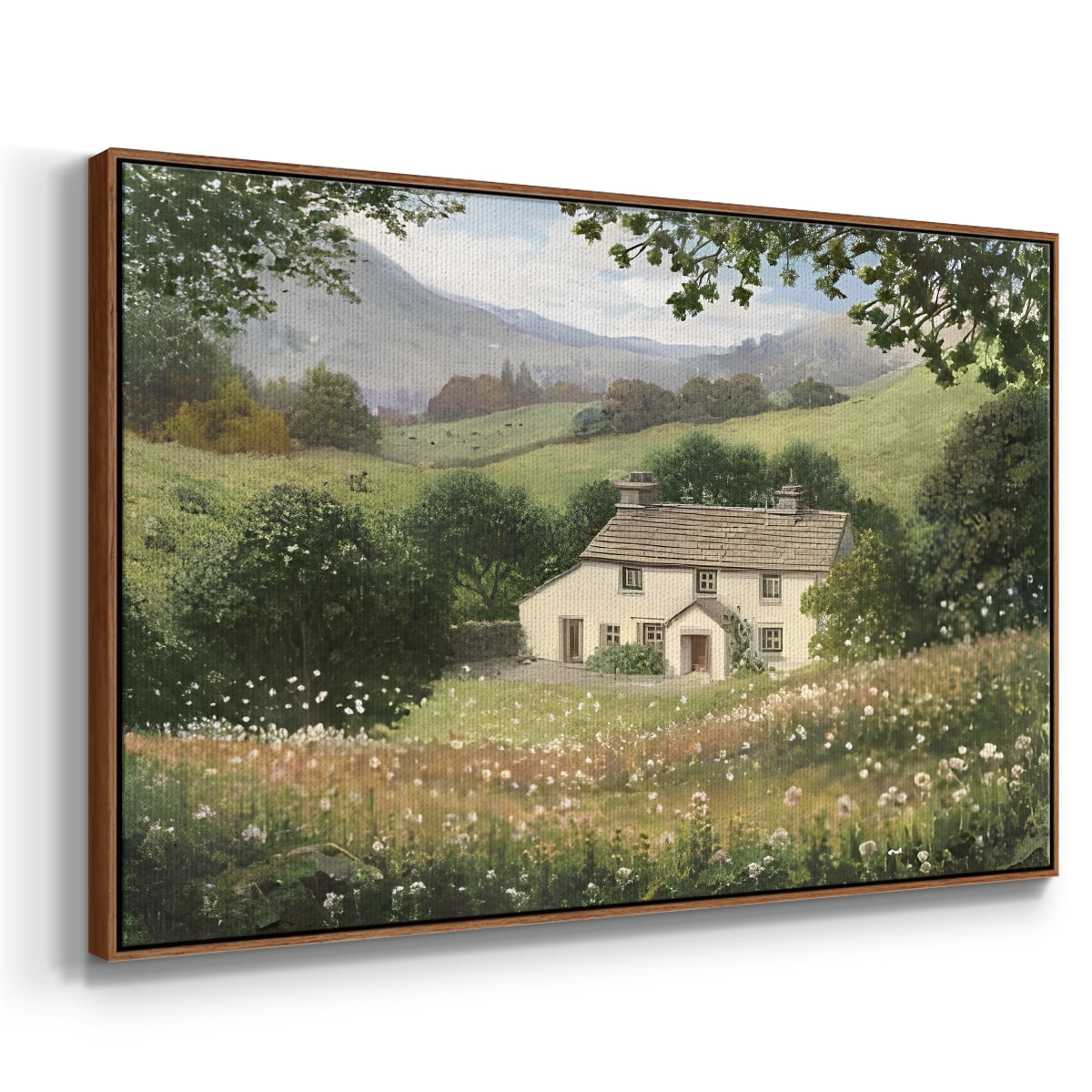 Vintage Landscape-CCXLVIII By Wexford Home Framed in Walnut Wood Gallery Wrapped Canvas 25 in. x 37 in.