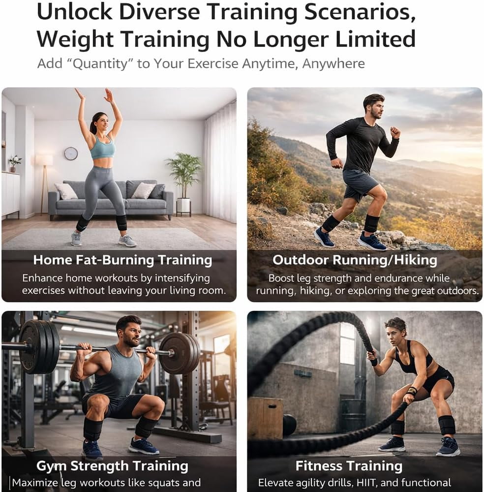 Adjustable Weighted Ankle Leg Bands for Fitness Training