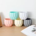 thumbnail image 3 of Nordic Style Striped Plastic Faux Ceramics Flower Pot for Home Decor, 3 of 8