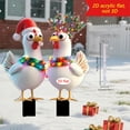 thumbnail image 4 of Zawou Christmas Animal Garden Stakes, 2D Flat Outdoor Yard Decorations, Rooster and Chicken Holiday Ornament Set for Lawn and Patio, 4 of 4