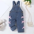 thumbnail image 6 of Zanarzt Girls Jumpsuit Rompers Girls Denim Overalls Kids Sleeveless Jumpsuits Rompers Crisscross Bib Overall with Pockets Blue,12-18 Months, 6 of 9