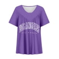 thumbnail image 3 of Blusas de Manga Corta para las Mujeres con Cuello en V Impreso Suéter Casual Top, Blusas para las Mujeres Casual, 3 of 4