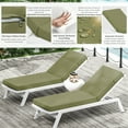 thumbnail image 4 of Pakunoda Chaise Lounge Cushions Set of 2, 80" x 26" x 4" Outdoor High-Density Foam Patio Furniture Lounger Replacement Cushions with Zipper Ties Water-Resistant for Pool, Light Green, 4 of 7