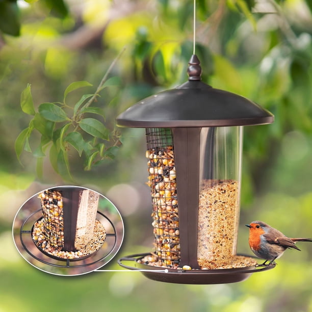 semillas para pájaros para exteriores, comederos para pájaros salvajes para jardín, decoración al aire libre, diseño de techo redondo a prueba de sol y lluvia, marrón XianweiShao 1327533091985