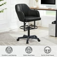 thumbnail image 5 of VECELO Office Desk Chair with Armrest and Wheels, Modern PU Leather Height Adjustable Task Chairs, 360° Rolling Swivel Computer Chair, Black, 5 of 10