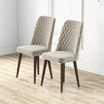 thumbnail image 2 of Ellen Mid-Century Modern Beige Velvet Dining Chair (Set of 2), 2 of 3