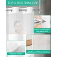 thumbnail image 4 of No Hook Shower Curtain with Snap-in Liner, Coastal Coral Waterproof Fabric Bathroom Curtains, Blue Ocean Starfish Seagrass Watercolor Bath Curtains & Mesh Top Window 72"x78" Long, 4 of 6