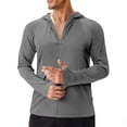 thumbnail image 2 of Men's UPF 50+ Sun Protection Lightweight Full Zip Hoodie Jacket Long Sleeve Hiking Performance Shirt (Gray,L), 2 of 8