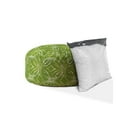 thumbnail image 2 of HomeRoots 518352 20 x 24 x 24 in. Green & White Cotton Round Damask Pouf Ottoman, 2 of 5