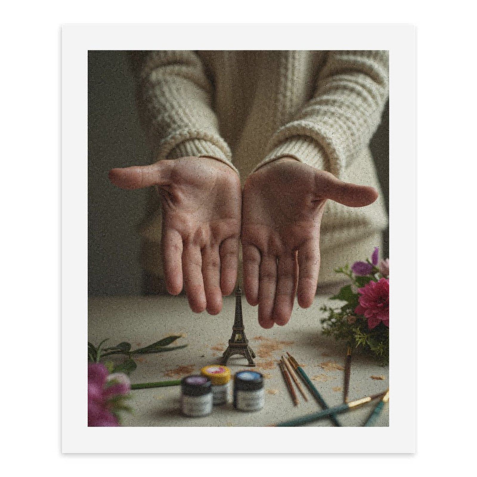 Paint By Numbers Kit for Adults Beginner - Hands Creativity Art Supplies Flowers DIY Canvas Painting Kits for Adults, Frameless Paint By Number for Adults for Home Wall Decor 16x20 Inch