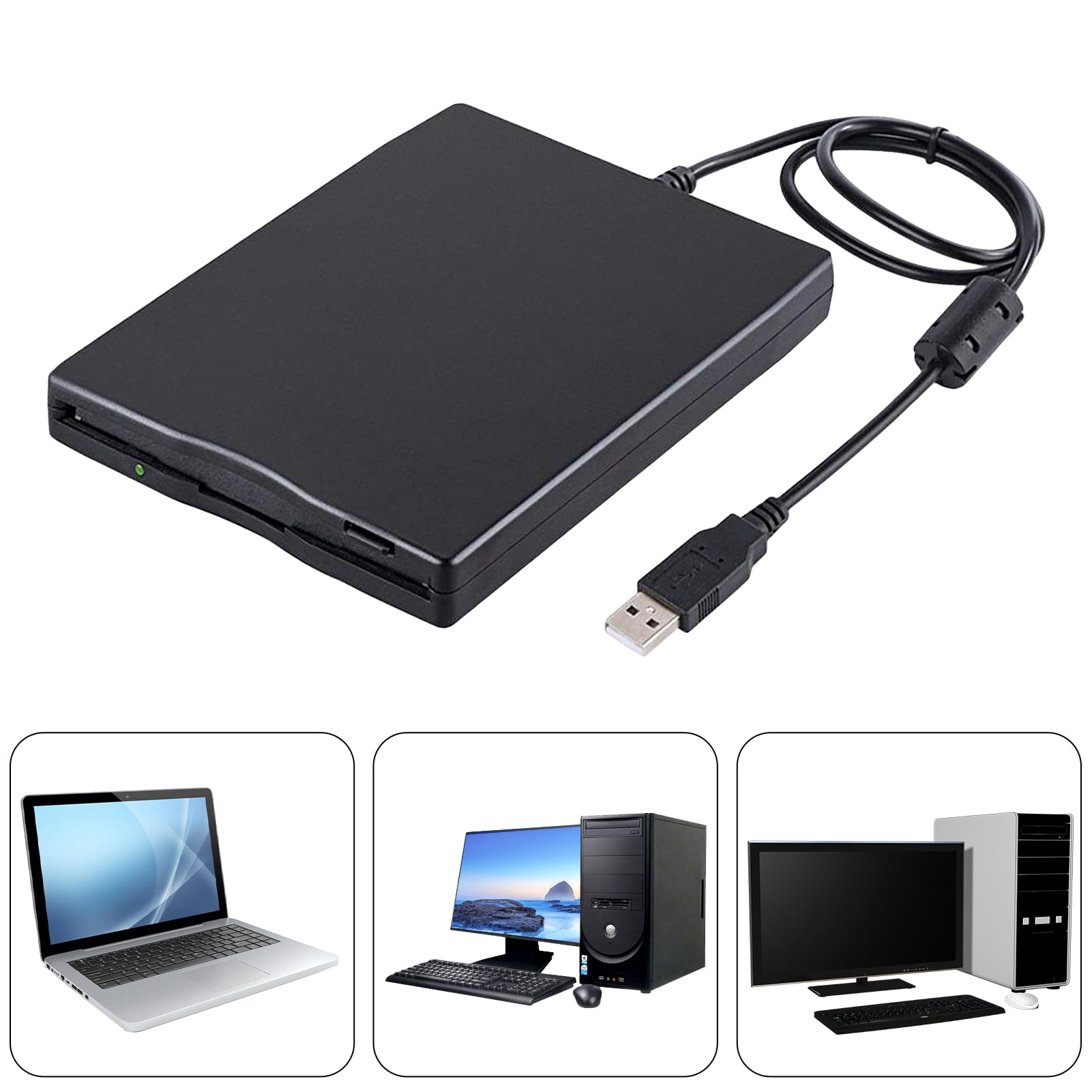 Lifetechs Floppy Disk Drive Anti-jamming Stable Performance High Speed Durable Effective Driver-free Portable Office External 1.44M 2HD USB Floppy Disk Drive for PC