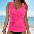 thumbnail image 2 of HCNTES Tankini Swimsuits for Women Two Piece Tummy Control Bathing Suit Slimming Modest Swimwear(Hot Pink,L), 2 of 9