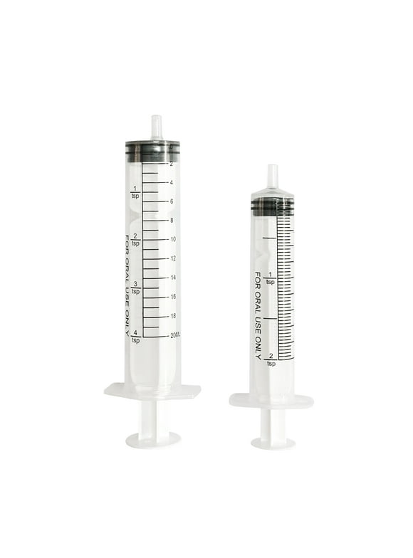 Equate Plastic Medical Dosing Oral Syringe, 4 Tsp Capacity-2 Pieces