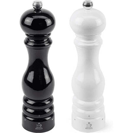 Peugeot Paris U'Select Lacquer Salt And Pepper Mill Set 8 3/4" Black And White