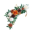 thumbnail image 3 of Flores artificiales, rosas, guirnalda floral, decoración de pasillo, respaldo de silla, flores artificiales, arco de boda, flores para banco de boda, naranja, 3 of 8