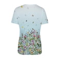 thumbnail image 5 of SMihono Hauts pour Femmes Été Chic Décontracté Mode Femme Décontracté Col Rond Imprimé Blouse Manches Courtes T-Shirt Hauts d'Été Grande Taille T-Shirt, 5 of 5