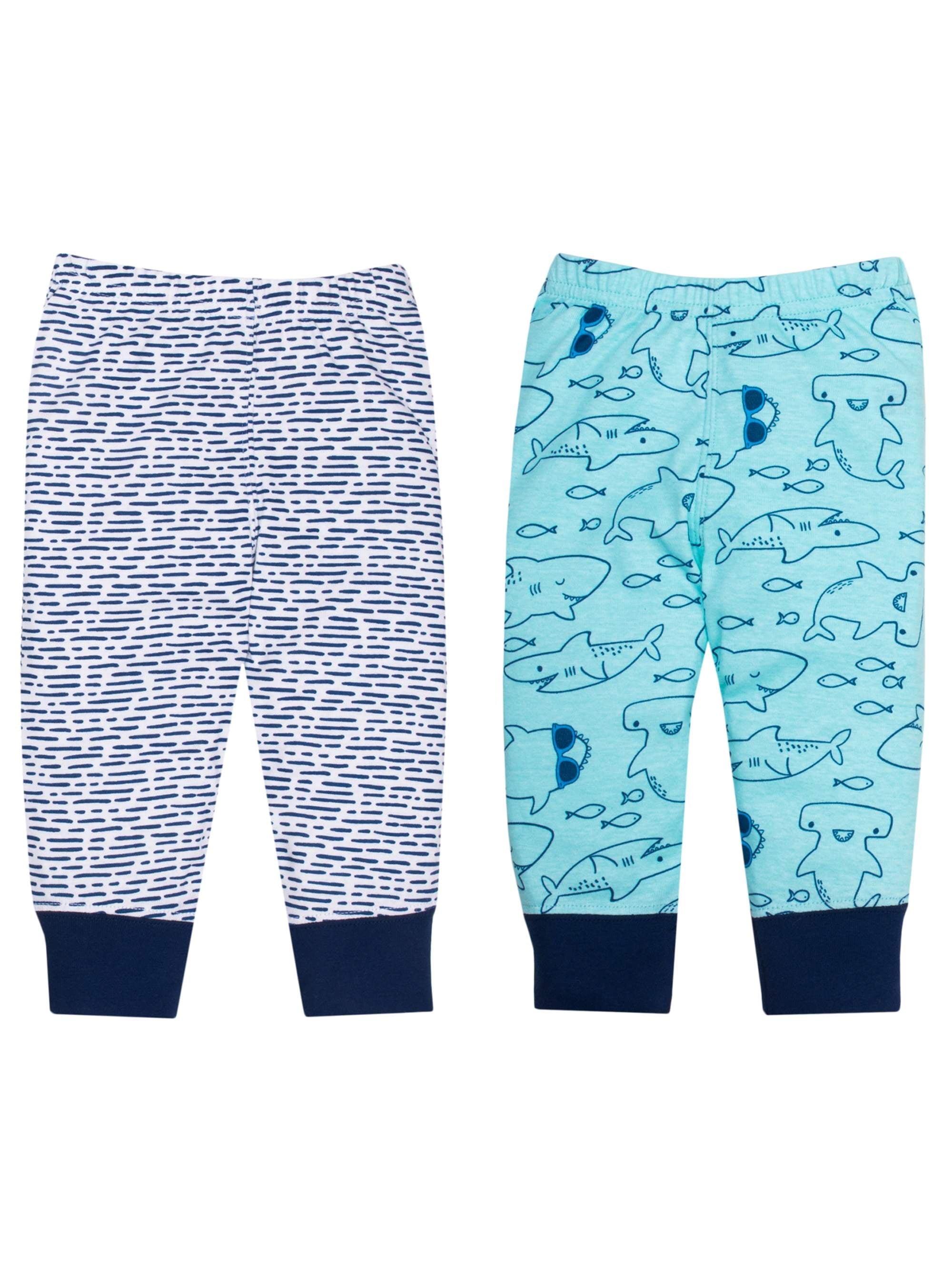 Little Star Organic Newborn and Baby Boys Knit Pants, 2Pack